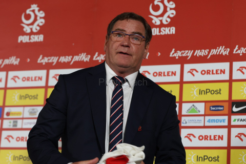 Coach of polish national team in football (soccer) JAN URBAN of Poland during the press conference in Warsaw (Poland).