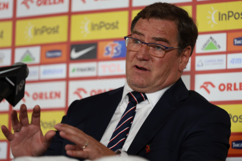 Coach of polish national team in football (soccer) JAN URBAN of Poland during the press conference in Warsaw (Poland).