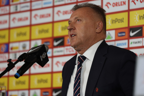 President of Polish Football Association CEZARY KULESZA of Poland during the press conference in Warsaw (Poland).