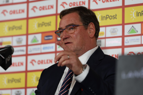 Coach of polish national team in football (soccer) JAN URBAN of Poland during the press conference in Warsaw (Poland).