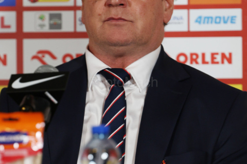 Coach of polish national team in football (soccer) JAN URBAN of Poland during the press conference in Warsaw (Poland).